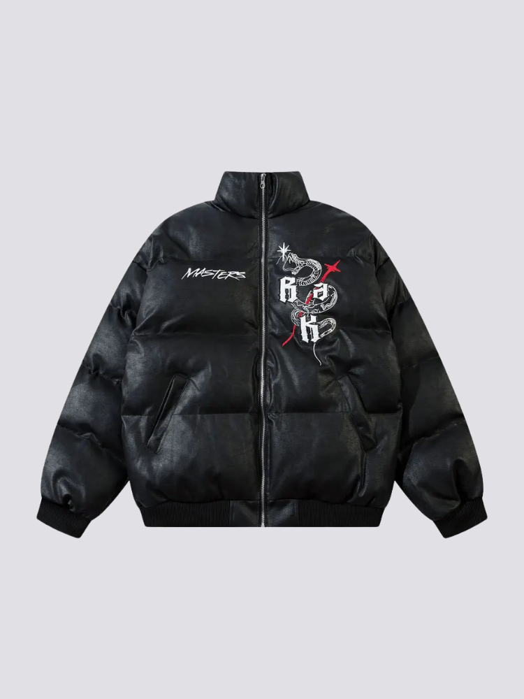 Streetwear Daunenjacke – bestickt, Bomberjacke im japanischen Design