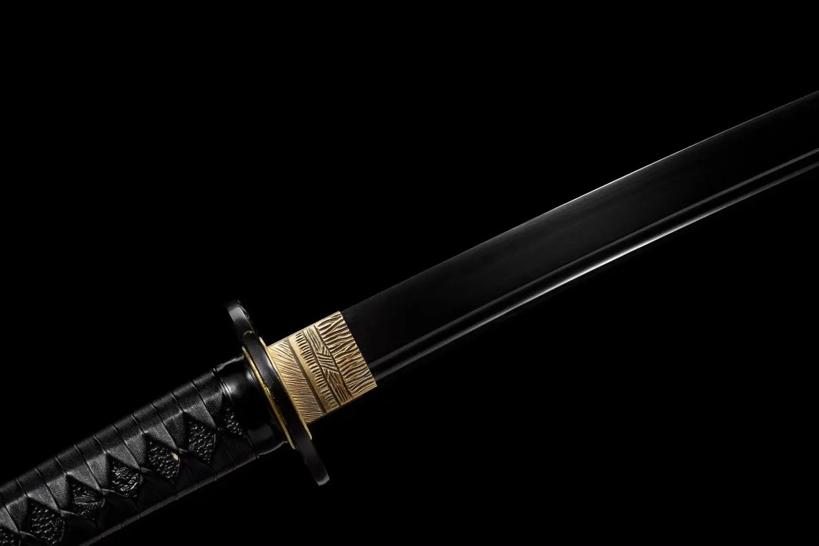 Voll Schwarz Katana – Qualitäts-Detail Katana Premium