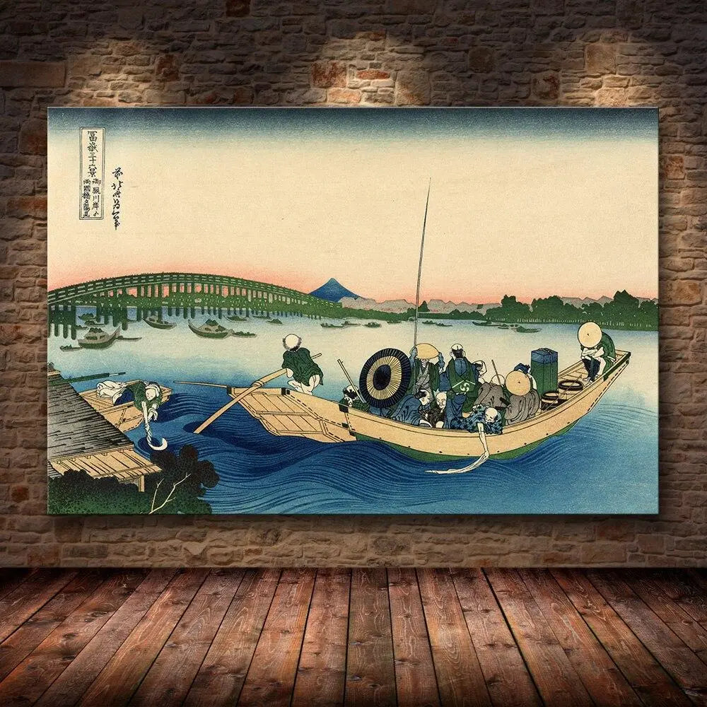Japanischer Holzschnitt 'Ikebi' – Poster im japanischen Stil für Unisex