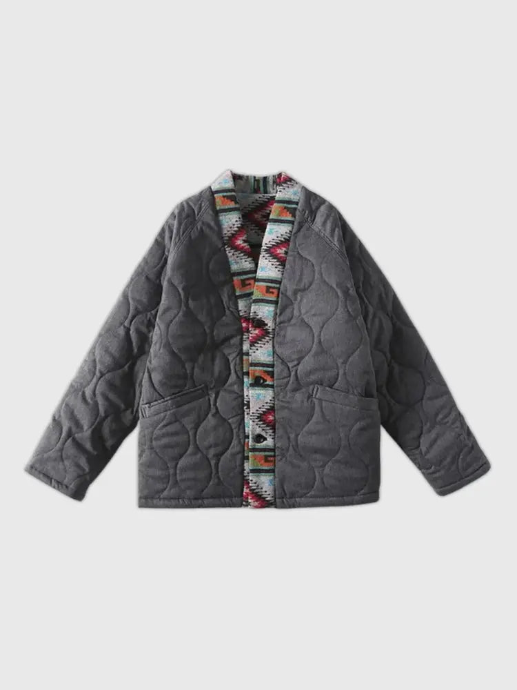 Amerikanisches Muster Reversible Hanten – japanisches Gewand, Kimono im japanischen Design