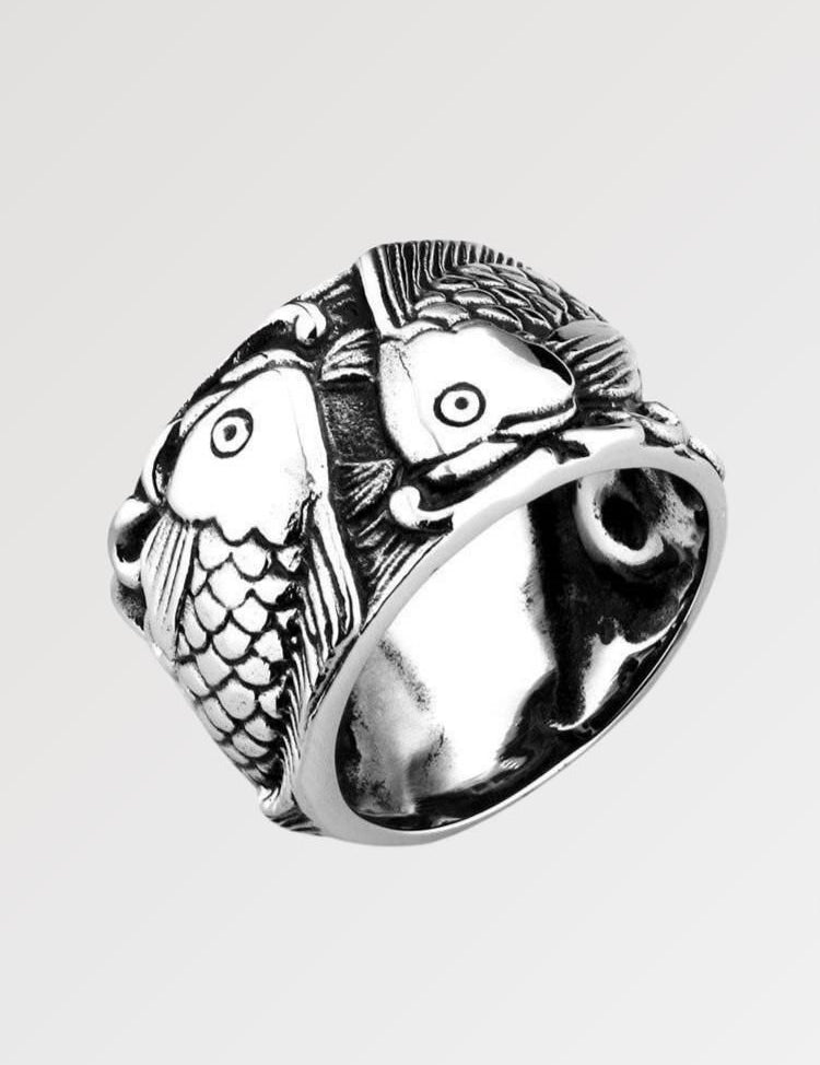 Koi-Karpfen-Ring 'Akiruno' – Ring im japanischen Stil für Herren und Damen