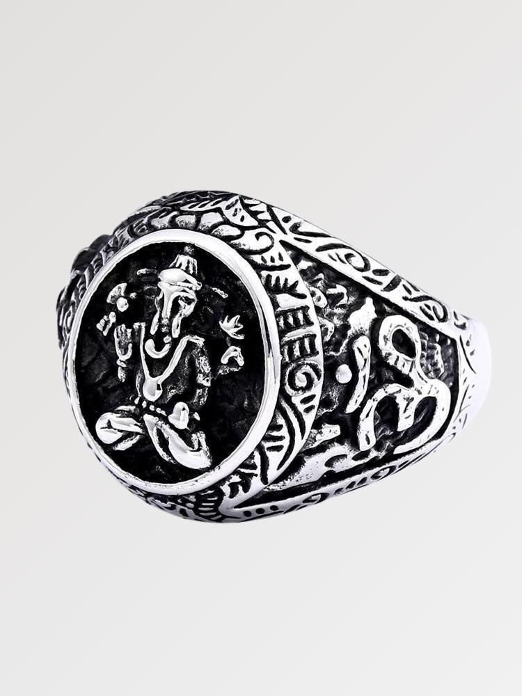 Silberner Ganesh-Ring 'Toyama' – Ring im japanischen Stil für Herren und Damen