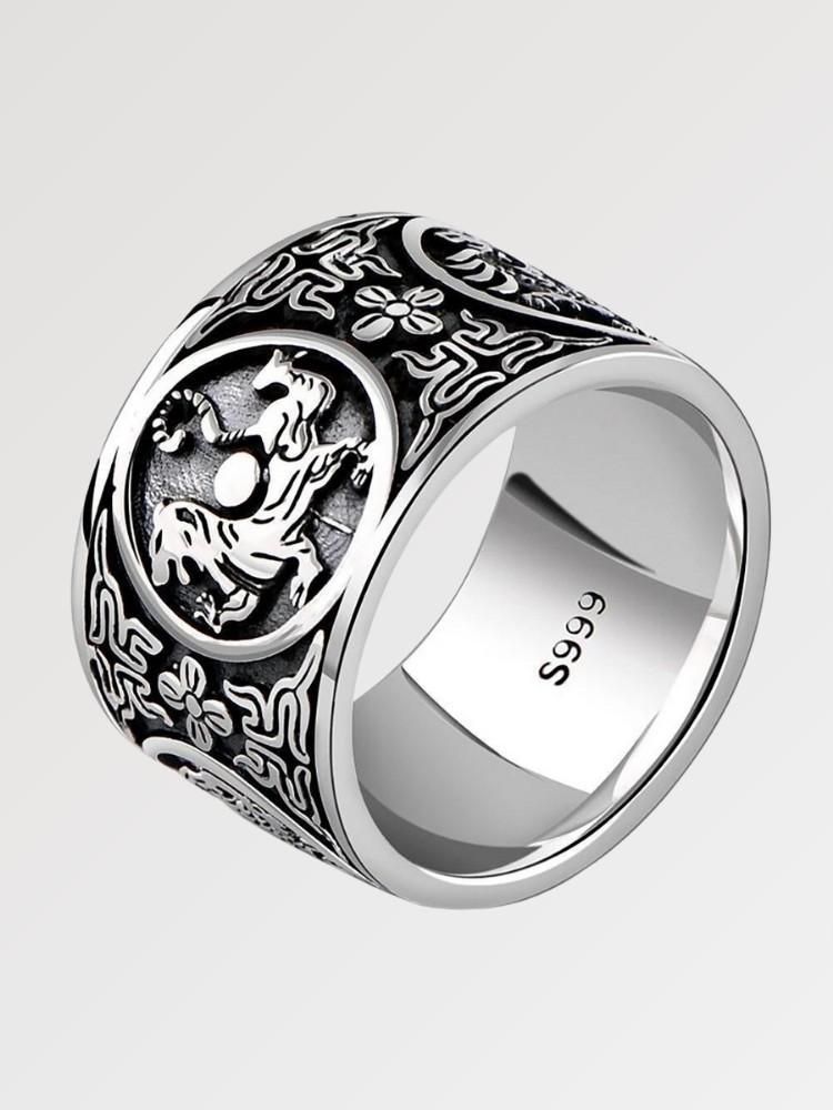 Silberner Tiger-Ring 'Shinjuku' – Ring im japanischen Stil für Herren und Damen