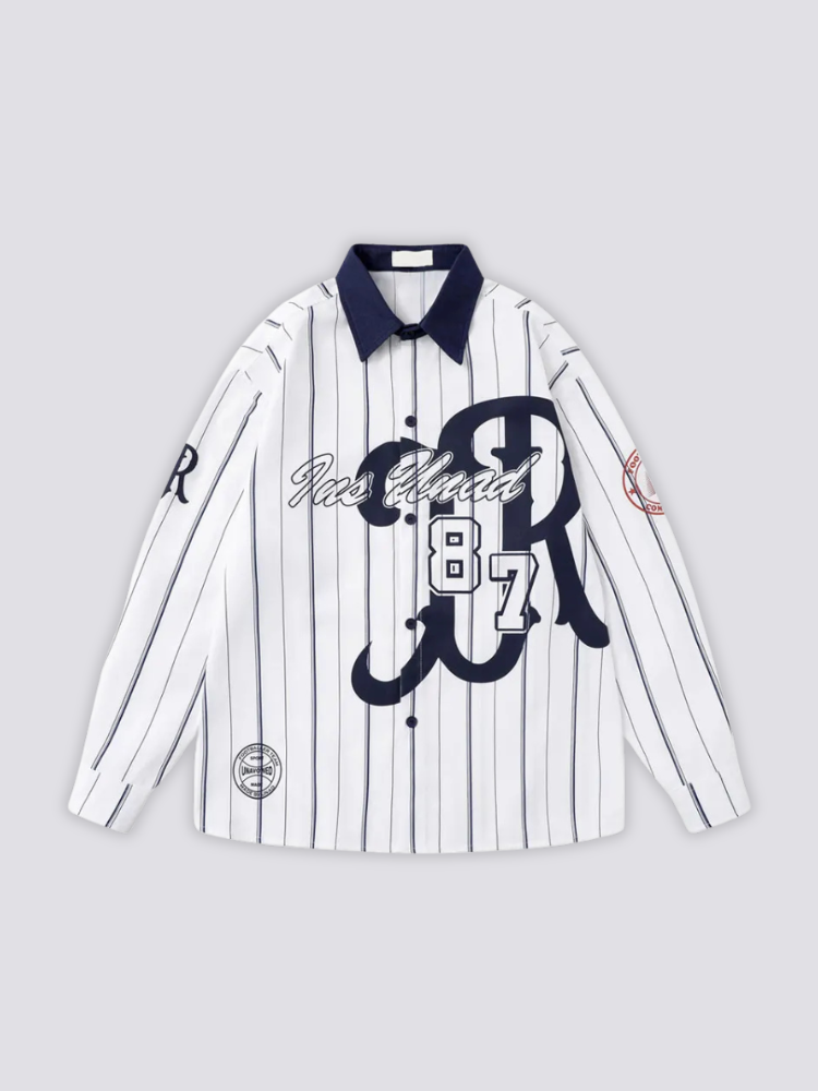 Baseball-Shirt – Hemd im japanischen Stil für Herren
