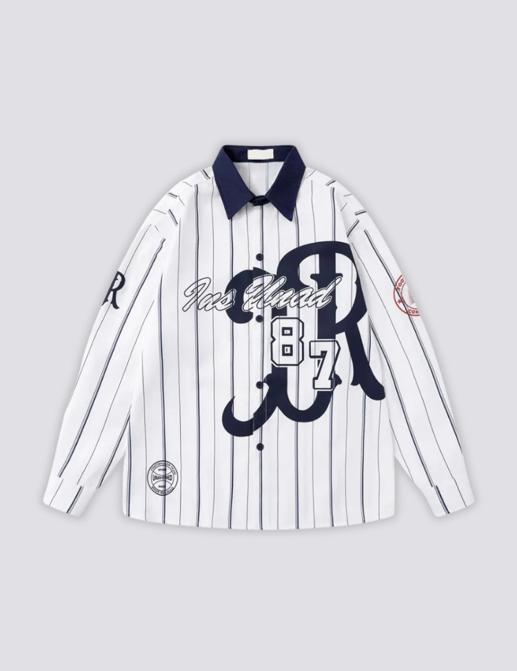 Baseball-Shirt – Hemd im japanischen Stil für Herren