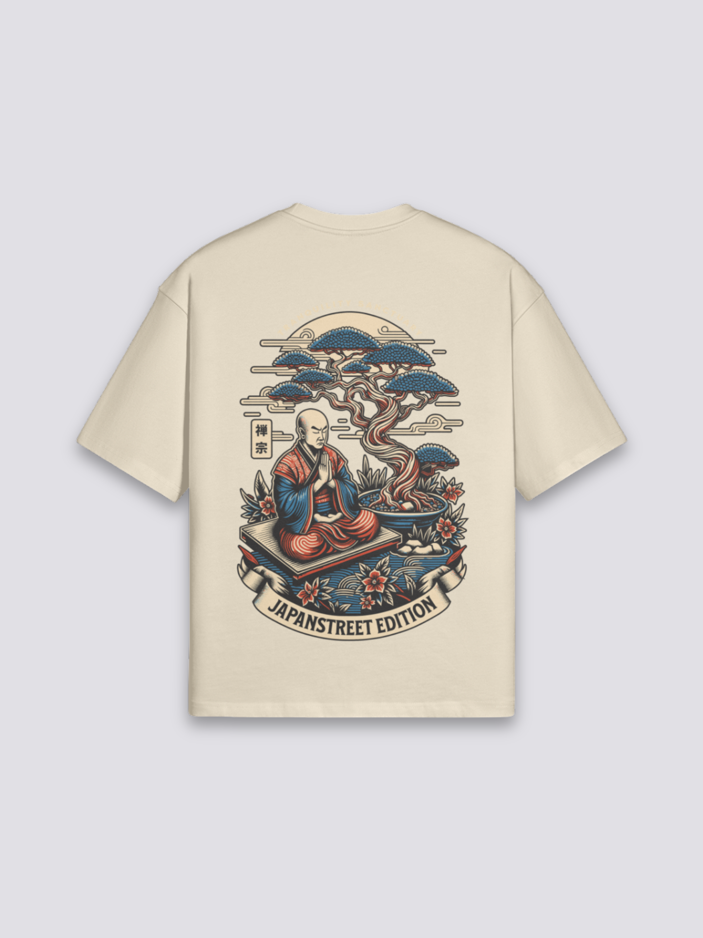 T-Shirt mit japanischem Aufdruck – Oversize, T-Shirt im japanischen Design