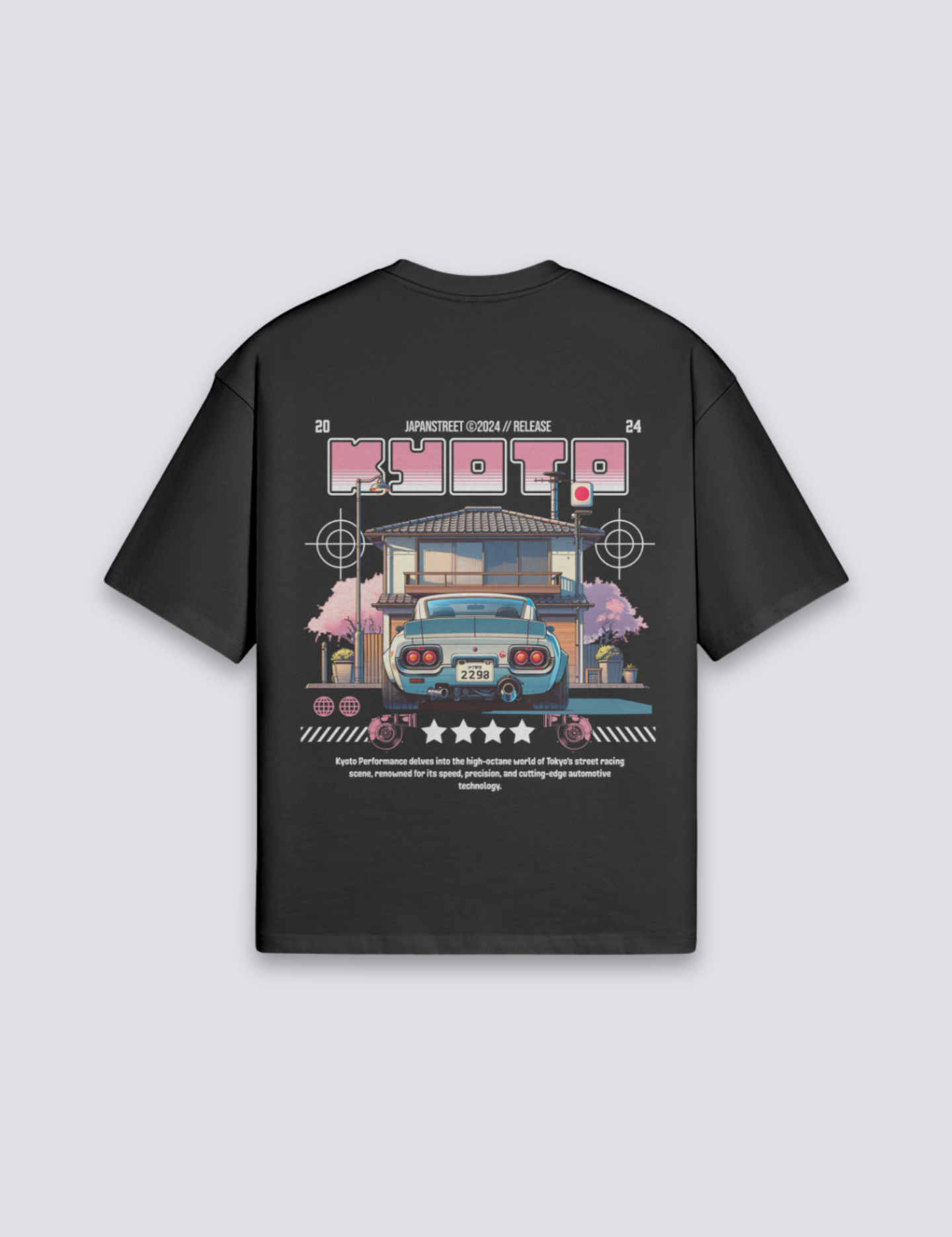 Japanisches Auto-T-Shirt – Oversize, T-Shirt im japanischen Design