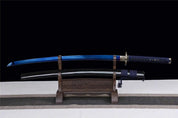 Blauer Drache Katana – Nahaufnahme Katana mit japanischem Motiv