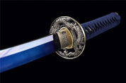 Blauer Drache Katana – Sammlerstück: detailreicher Katana im japanischen Stil