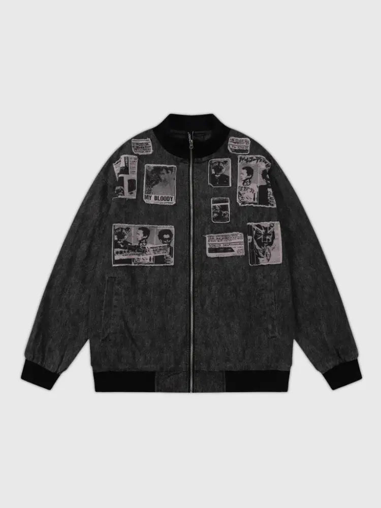Bestickter Bomber der alten Schule '98DK' – Bomberjacke im Sukajan-Stil für Herren und Damen