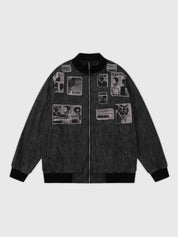 Bestickter Bomber der alten Schule '98DK' – Bomberjacke im Sukajan-Stil für Herren und Damen