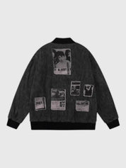 Bestickter Bomber der alten Schule '98DK' – bestickt, Bomberjacke im japanischen Design