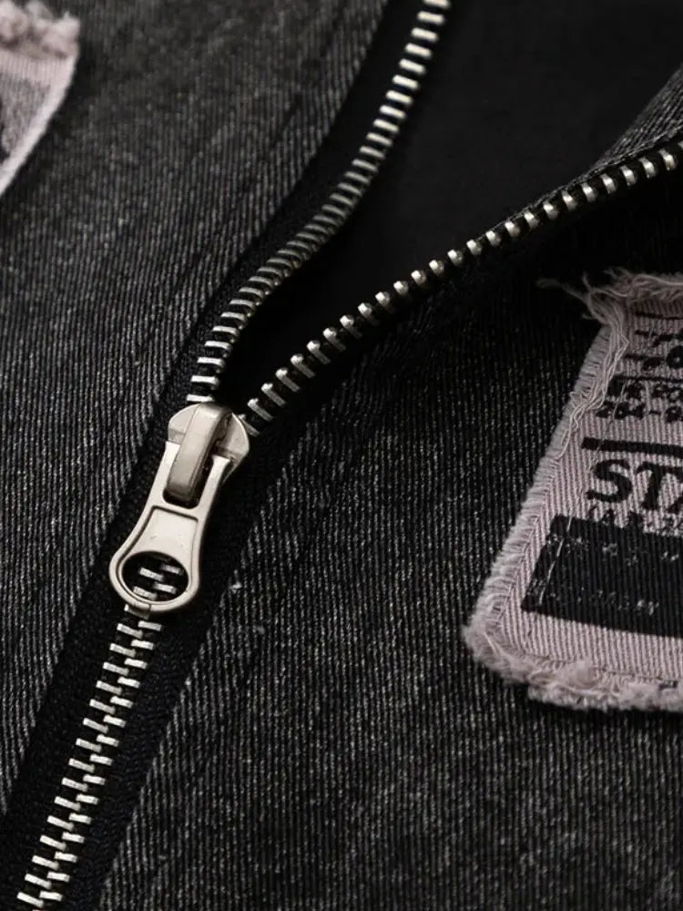 Bestickter Bomber der alten Schule '98DK' – Detail: japanisches Motiv, Bomberjacke japanischen Stil