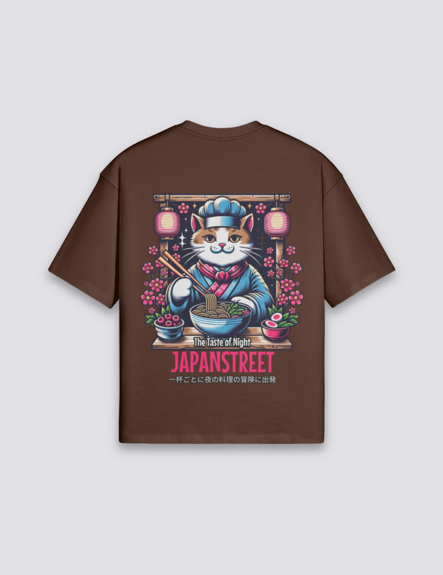 Japanisches Katzen-T-Shirt – Oversize, T-Shirt im japanischen Design