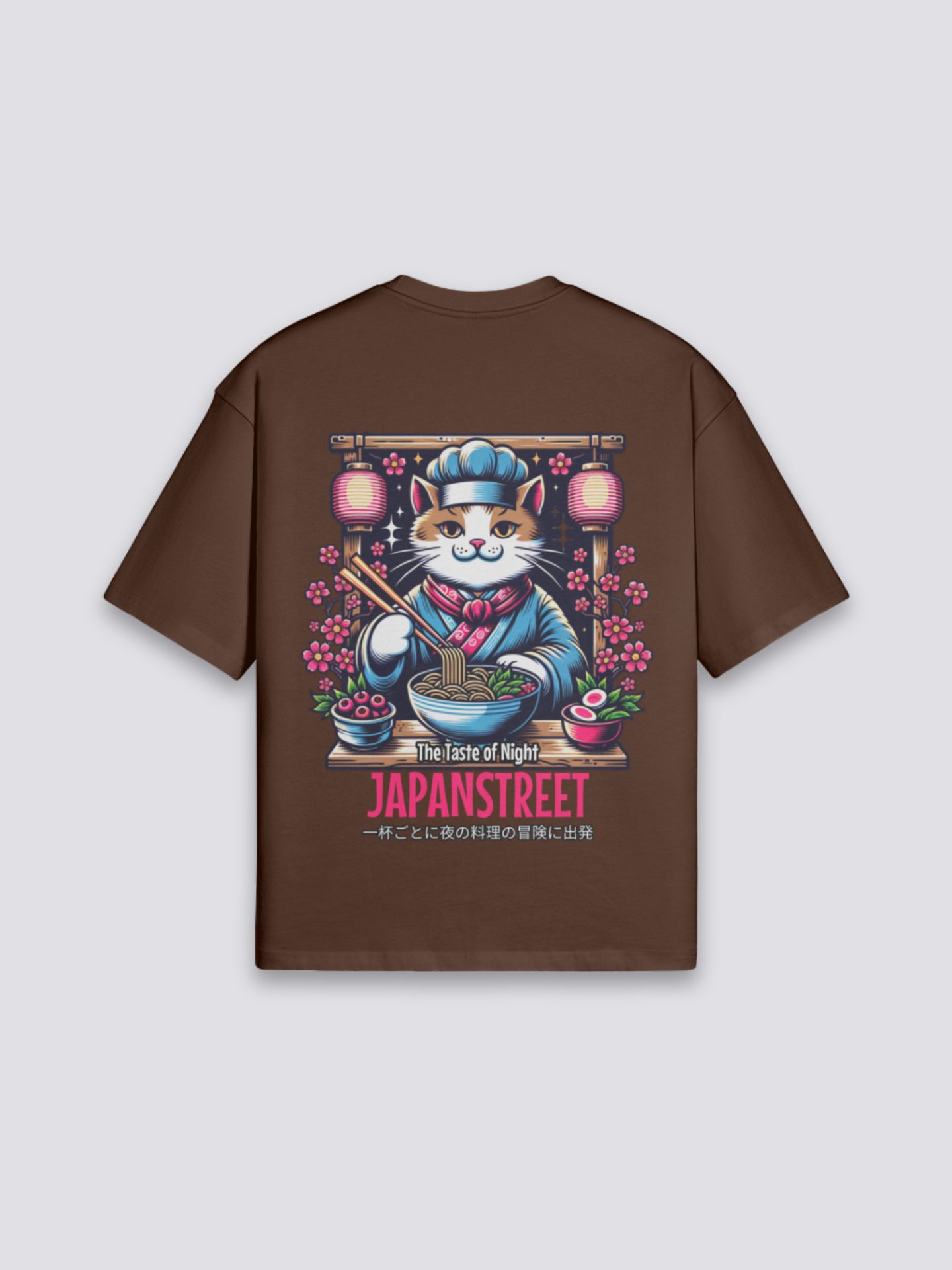 Japanisches Katzen-T-Shirt – Oversize, T-Shirt im japanischen Design