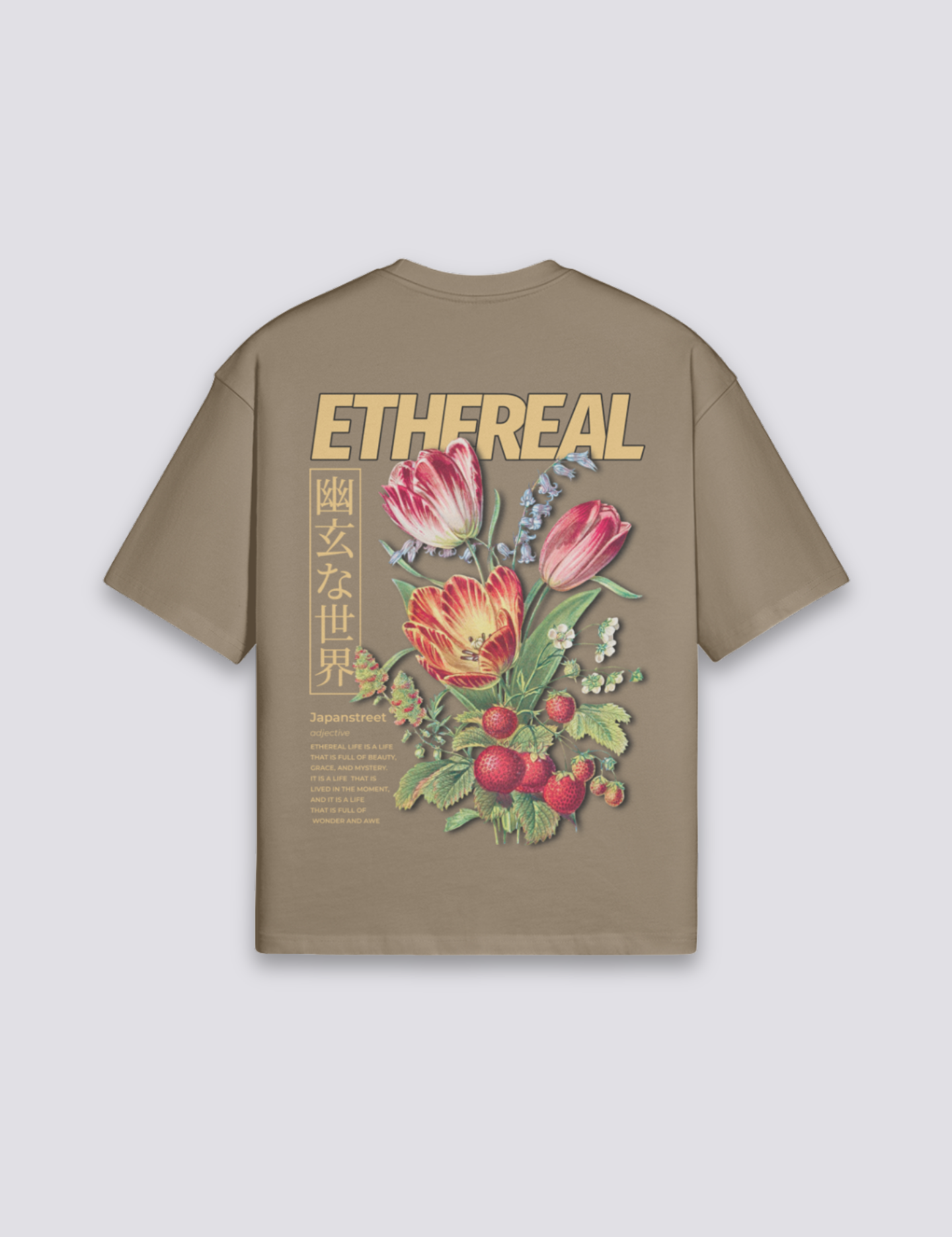 Japanisches Blumen-T-Shirt – Oversize, T-Shirt im japanischen Design