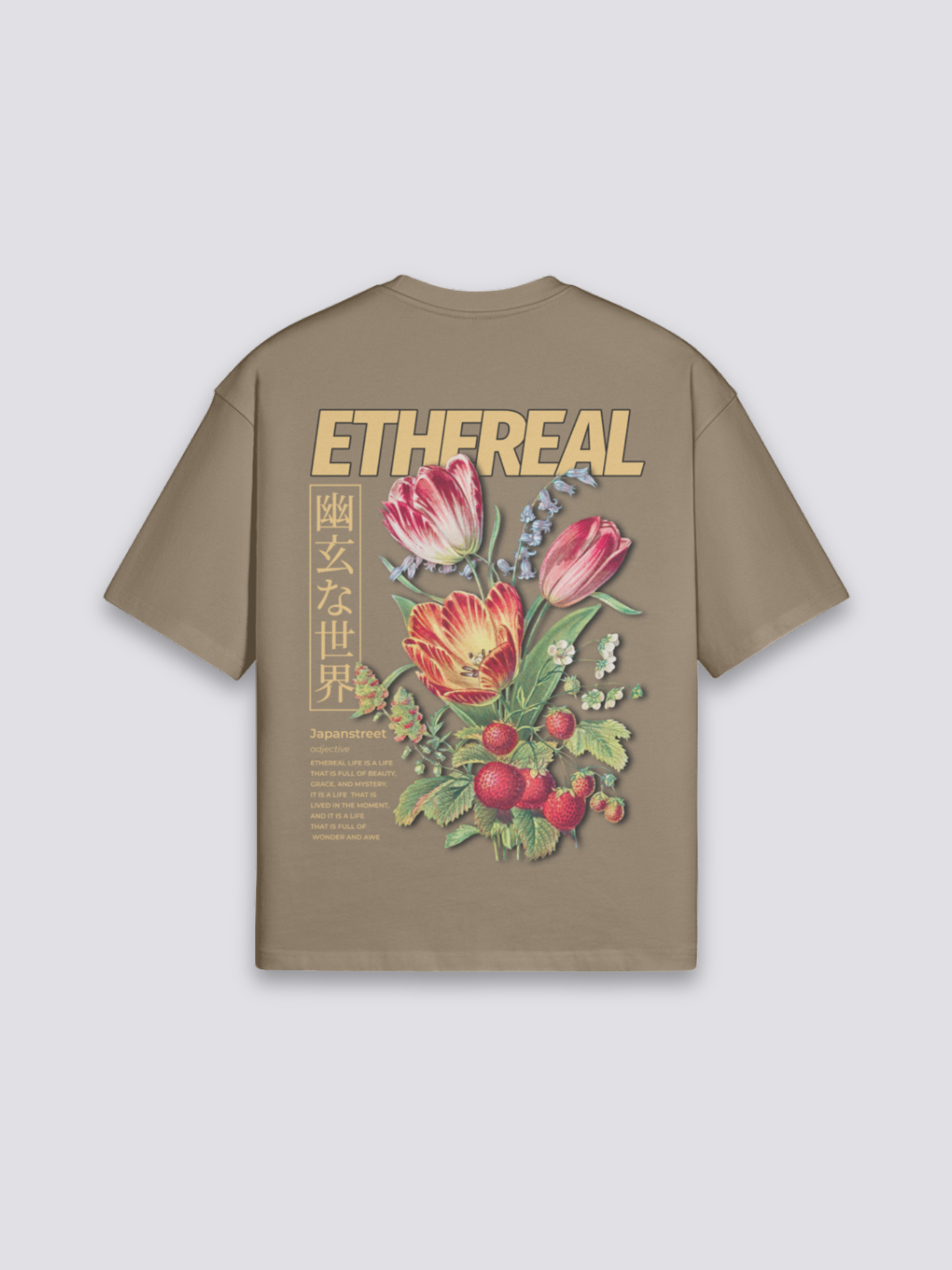 Japanisches Blumen-T-Shirt – Oversize, T-Shirt im japanischen Design
