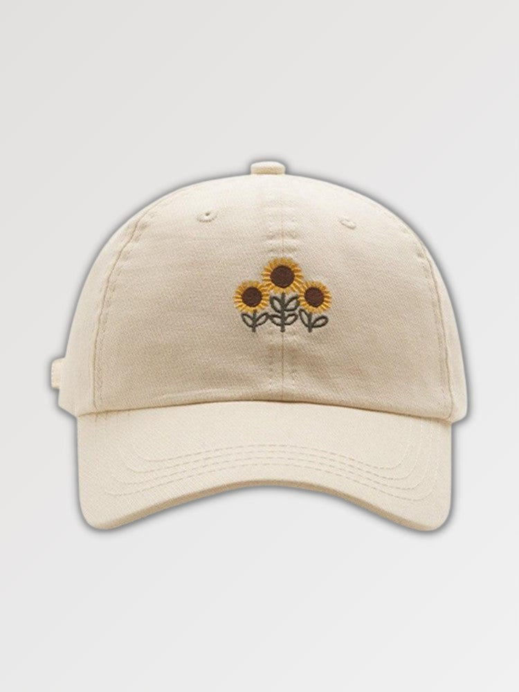 Bestickte Cap 'Sonnenblume' – Baseball Cap im Streetwear-Stil für Herren und Damen