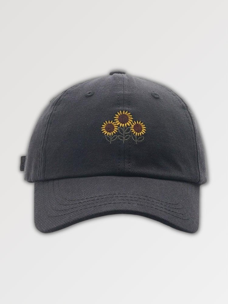Bestickte Cap 'Sonnenblume' – bestickt, Baseball Cap im japanischen Design