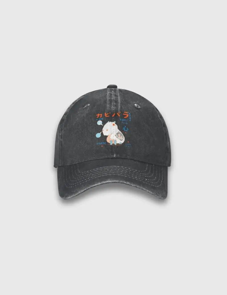 Capybara Japanische Cap – Baseball Cap im Streetwear-Stil für Herren und Damen
