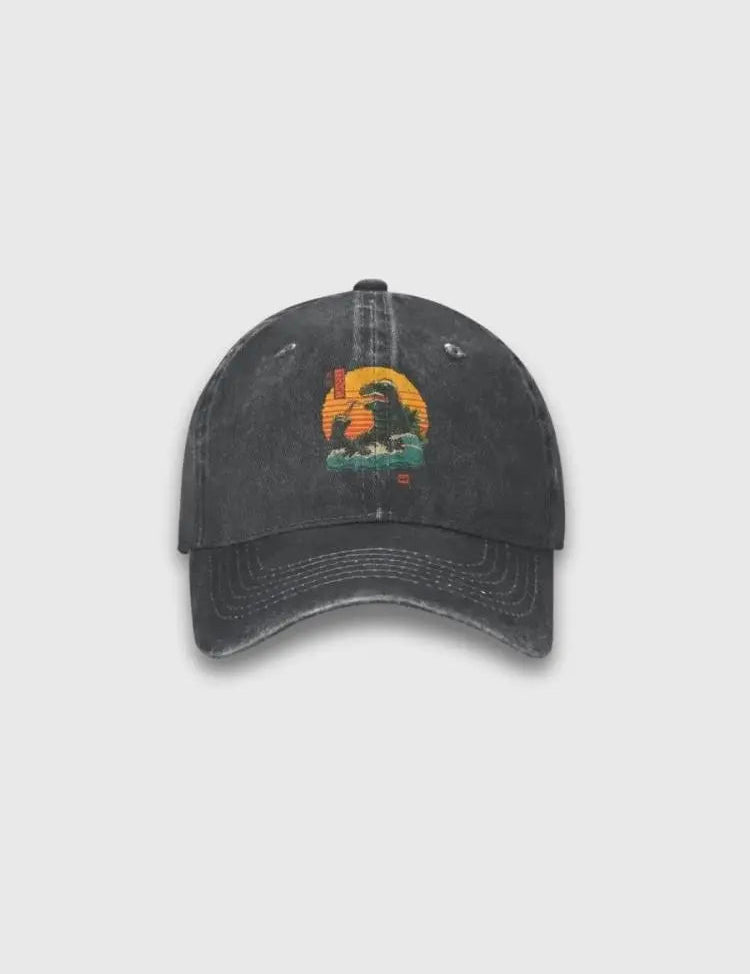 Japanische Godzilla-Cap – bestickt, Baseball Cap im japanischen Design