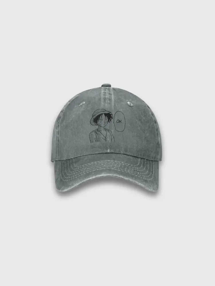 Luffy-Cap – bestickt, Baseball Cap im japanischen Design