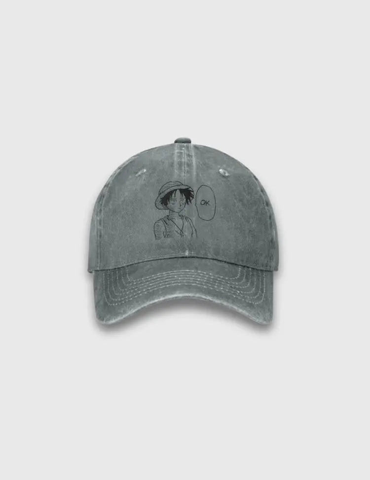 Luffy-Cap – bestickt, Baseball Cap im japanischen Design