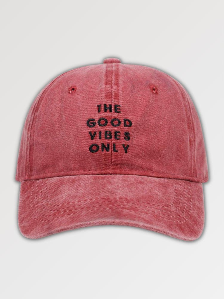 Good-Vibes-Cap – Baumwolle: detailreicher Baseball Cap im japanischen Stil