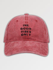Good-Vibes-Cap – Baumwolle: detailreicher Baseball Cap im japanischen Stil