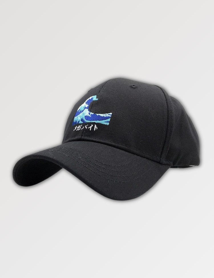 Kanagawa-Wellen-Cap – bestickt, Baseball Cap im japanischen Design