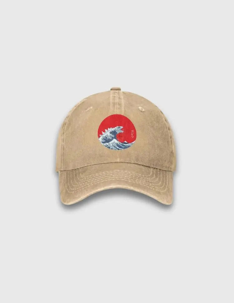 Japanische Wellen-Cap – Baseball Cap im Streetwear-Stil für Herren und Damen