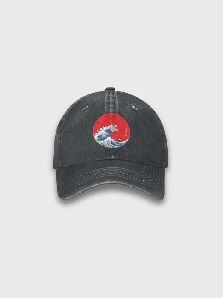 Japanische Wellen-Cap – bestickt, Baseball Cap im japanischen Design