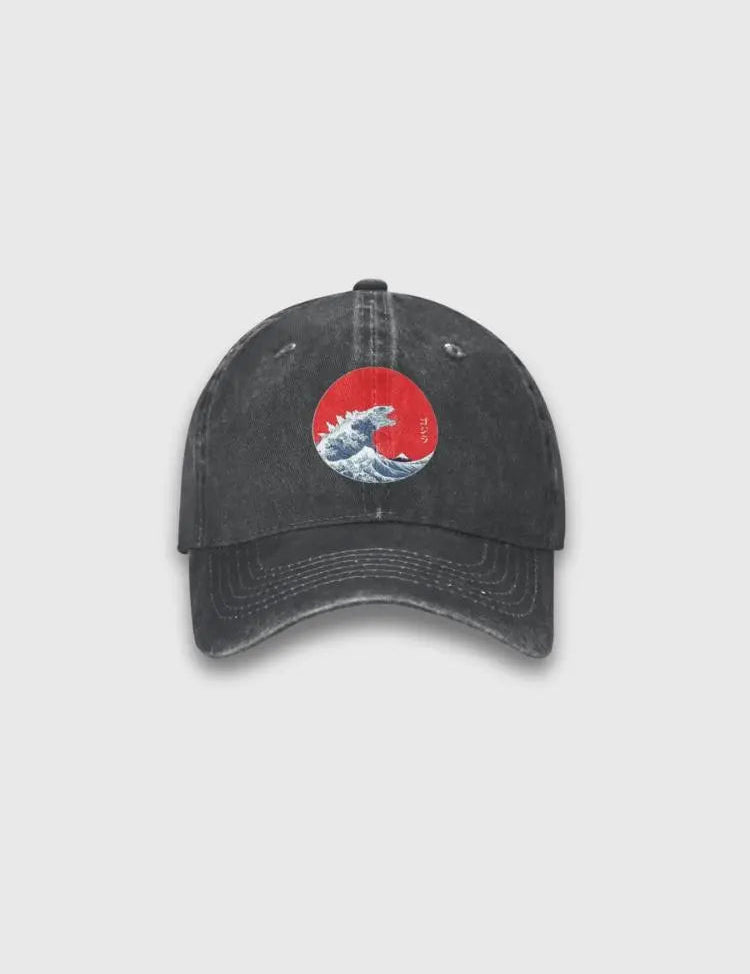 Japanische Wellen-Cap – bestickt, Baseball Cap im japanischen Design