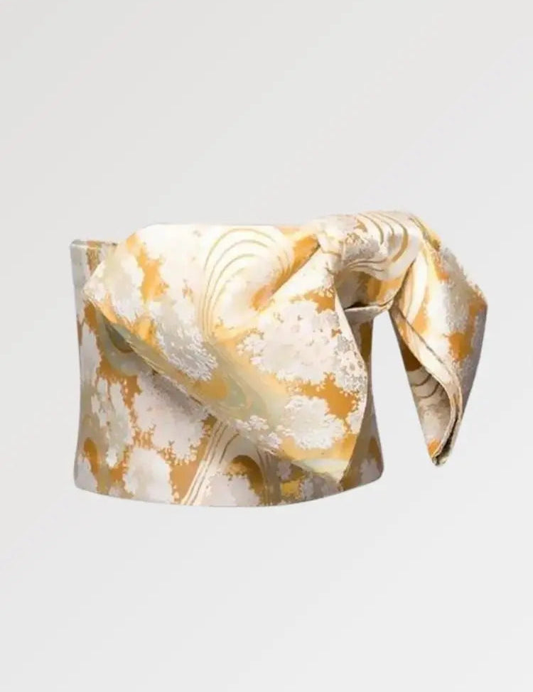 Goldener Obi-Gürtel 'Sanaé – Obi, traditionelles Accessoire im japanischen Design