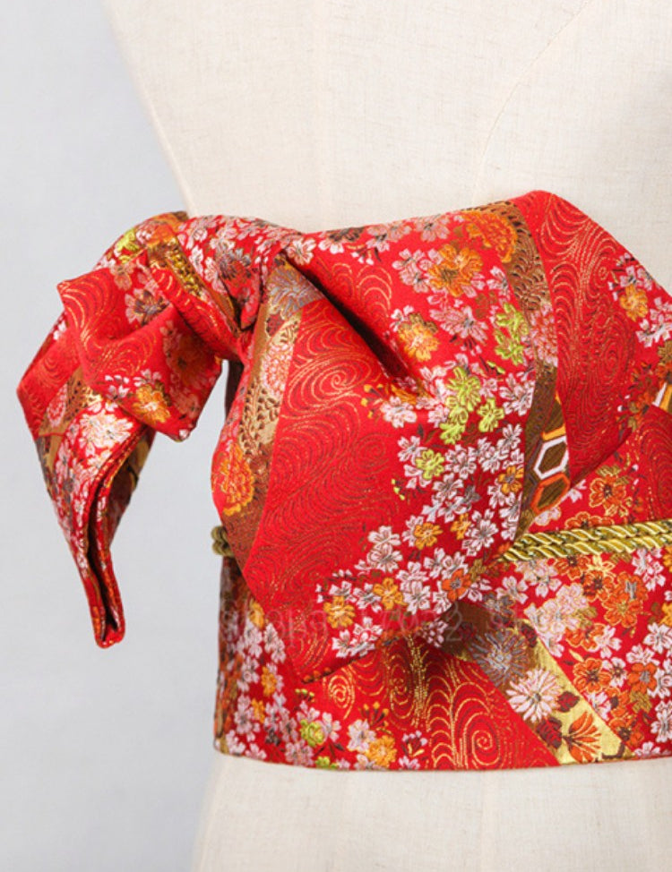 Obi-Gürtel Frau 'Tsubaki – traditionelles Accessoire im traditionellen japanischen Stil für Unisex