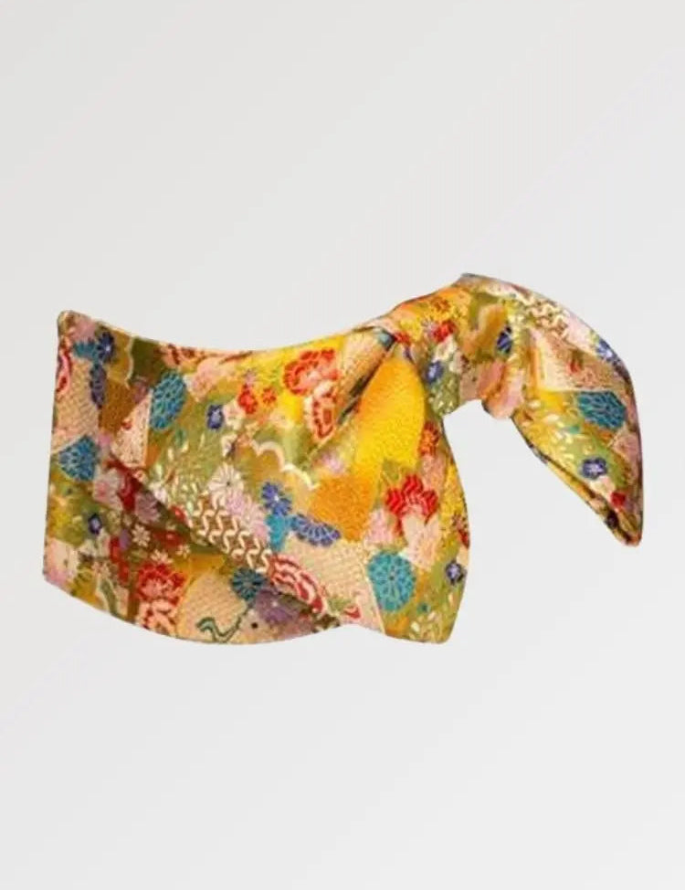 Gelber Obi-Gürtel 'Nanten – Obi, traditionelles Accessoire im japanischen Design