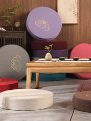 Rundes japanisches Kissen 'Yehuga' – Zabuton, Kissen im japanischen Design