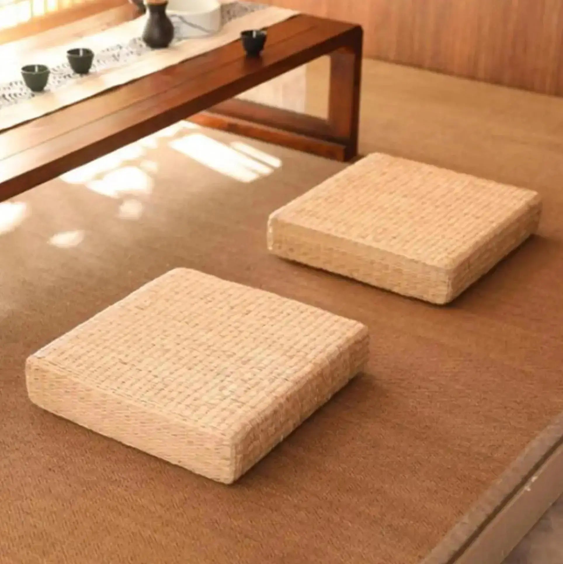 Quadratisches Tatami-Kissen 'Mokiro' – Zabuton, Kissen im japanischen Design