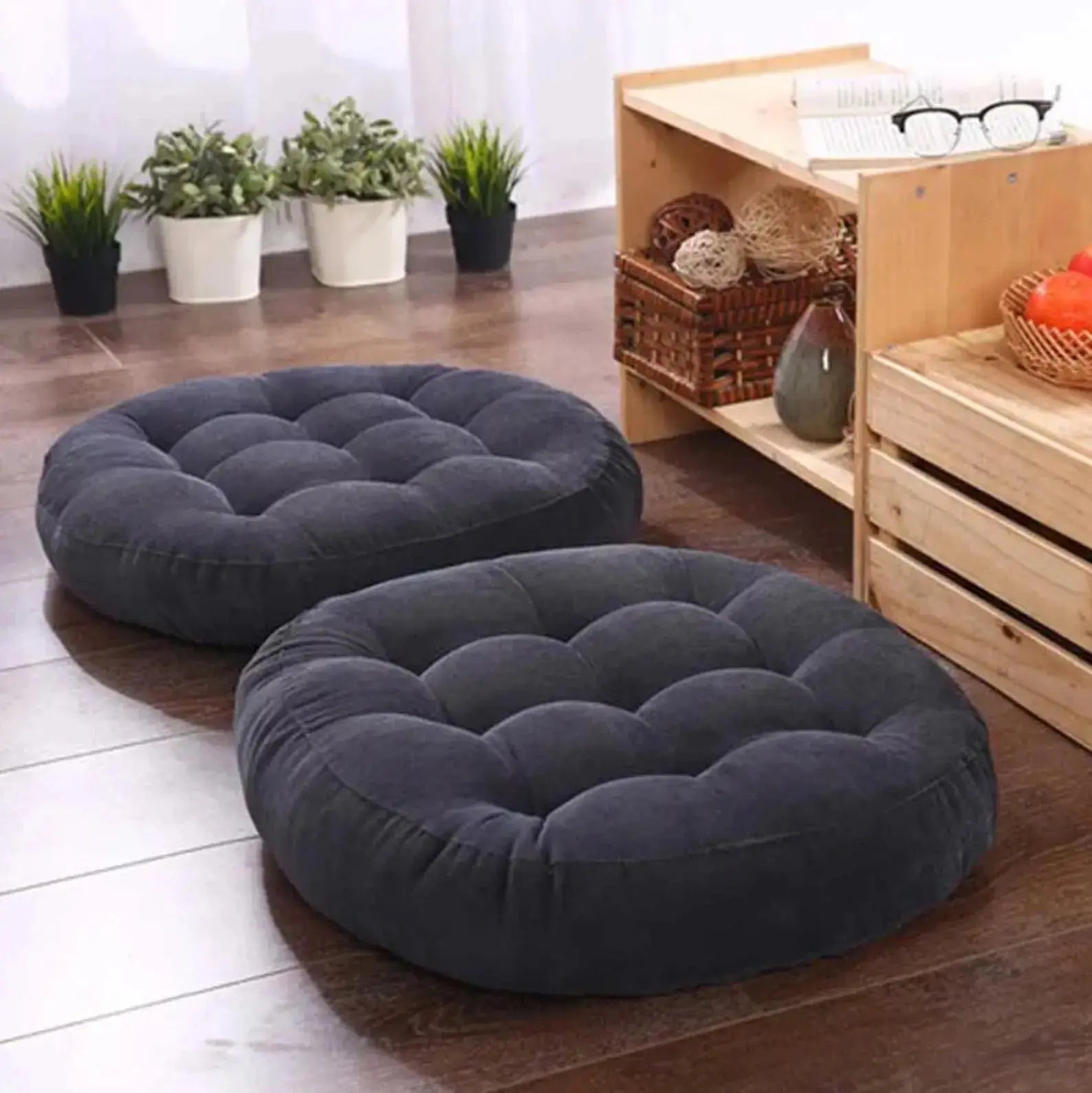 Japanisches Baumwoll-Bodenkissen 'Shuka' – Zabuton, Kissen im japanischen Design