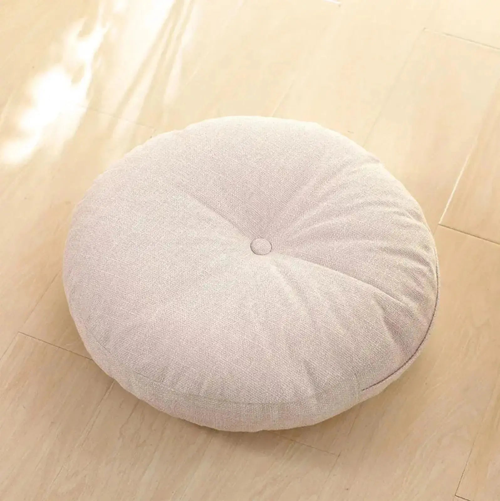 Rundes einfarbiges japanisches Kissen 'Kadoma' – Detail: bequem, Kissen japanischen Stil