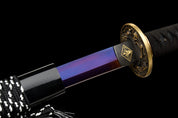 Lila Klinge Katana – Frontansicht Katana für Sammler und Dekoration