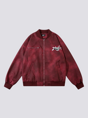 Rote Bomberjacke – bestickt, Bomberjacke im japanischen Design