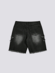 Denim-Shorts mit Stern-Print – kurz, Shorts im japanischen Design