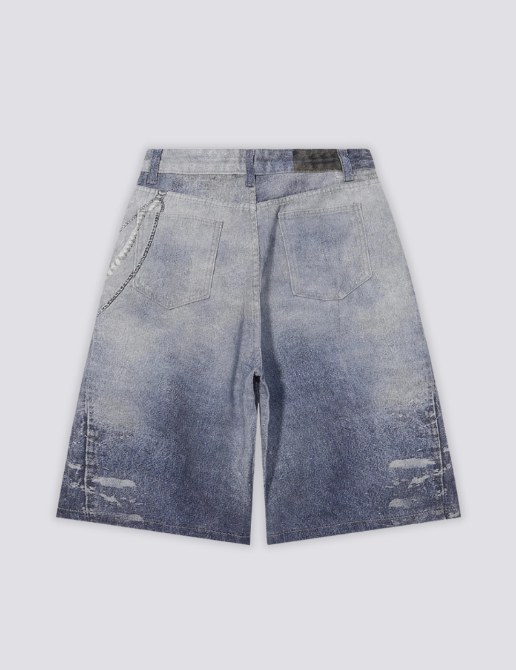 Individuelle Denim-Shorts – kurz, Shorts im japanischen Design