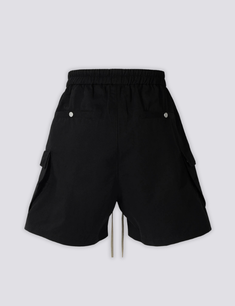 Schwarze Cargo-Shorts – mit Taschen, Cargo Shorts im japanischen Design