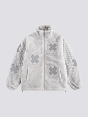 Gemusterte Fleece-Jacke – Sweatshirt im Streetwear-Stil für Herren und Damen