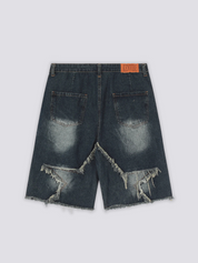 Distressed Denim Shorts – kurz, Shorts im japanischen Design