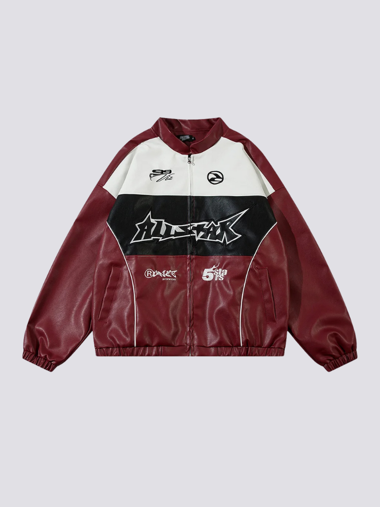 Lederjacke Aviator – bestickt, Bomberjacke im japanischen Design