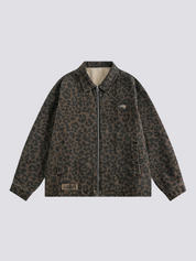 Leopard Denim Jacke – Bomberjacke im Sukajan-Stil für Herren und Damen