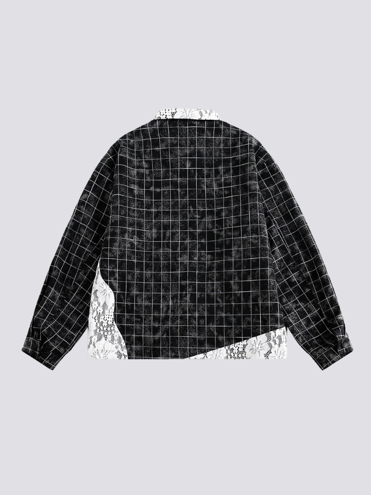 Karierte Jacke – bestickt, Bomberjacke im japanischen Design